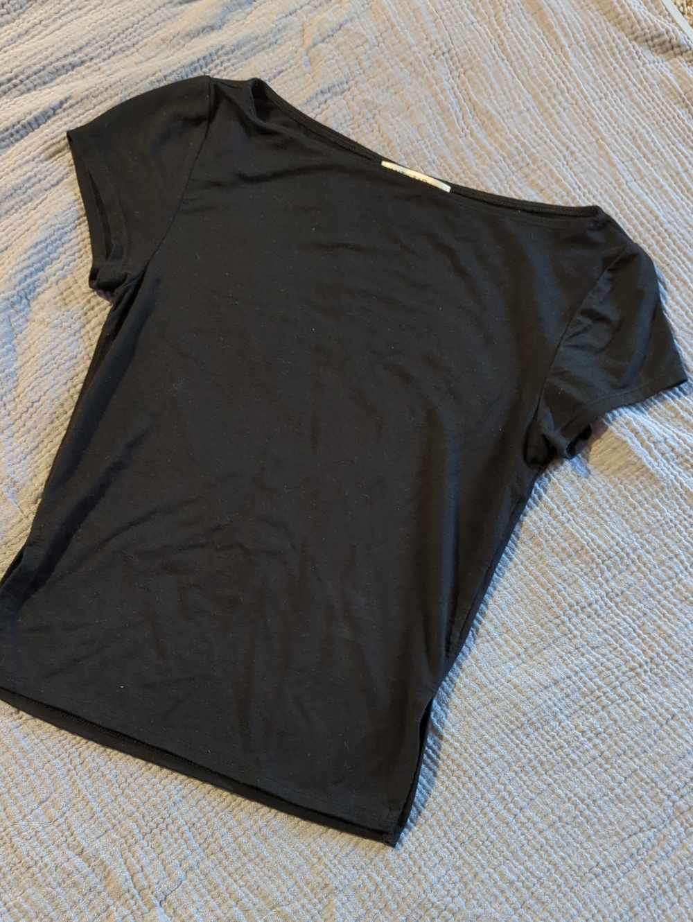 Classic Black Fitted Crew Neck Baby Tee